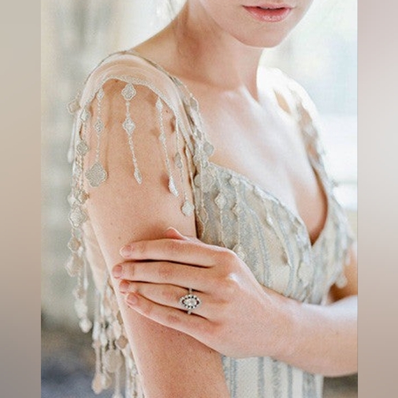 Claire Pettibone Florence Gothic Angel 2015 Vintage Couture Wedding Dress Size10 - Picture 9 of 16